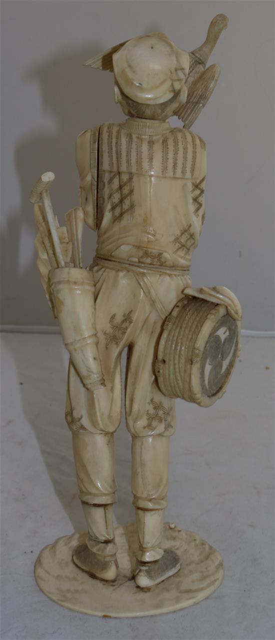 A Japanese sectional ivory figure of a cormorant fisherman, early 20th century, 31.5cm